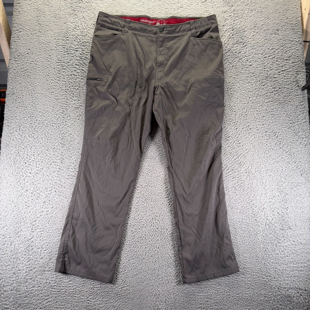 Wrangler Pant Mens 42x30 Brown Nylon Windbreaker Cargo Gorpcore Hiking Stretch